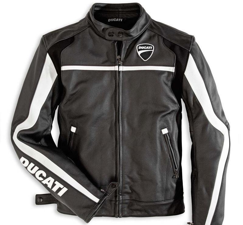 画像1: DUCATI TWIN BLACK LEATHER JACKET 2012 [9810070]